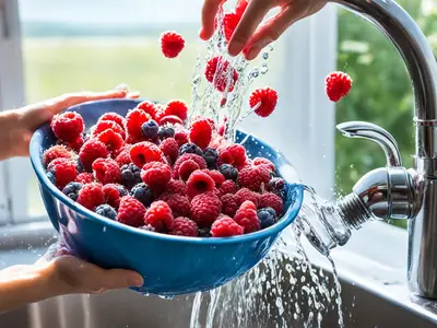 Clean Raspberries - photo from the RecipePi guide