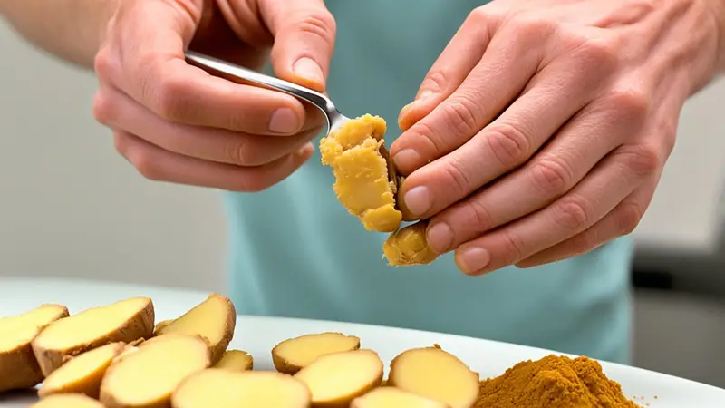 Peel Ginger - photo from the RecipePi guide