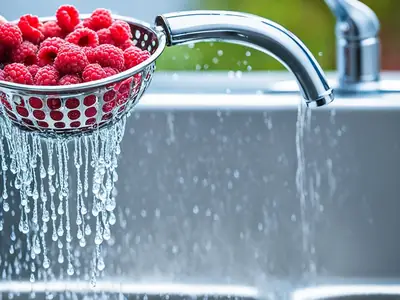 Wash Raspberries - photo from the RecipePi guide